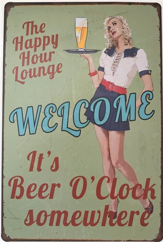Home Bar Lounge - Placa de Metal Retrô Vintage Engraçada